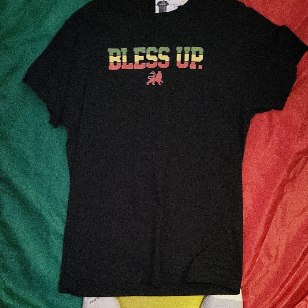Men's Black 'Bless Up' Graphic Tee